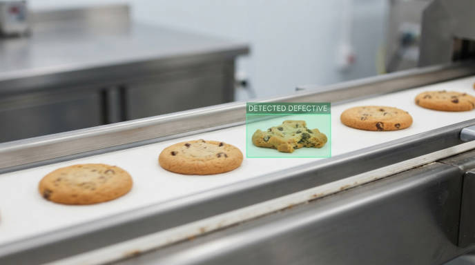 Example image illustrating quality inspection of food products